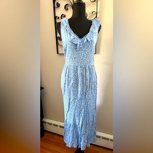 Old Navy Light Blue Floral Maxi Dress